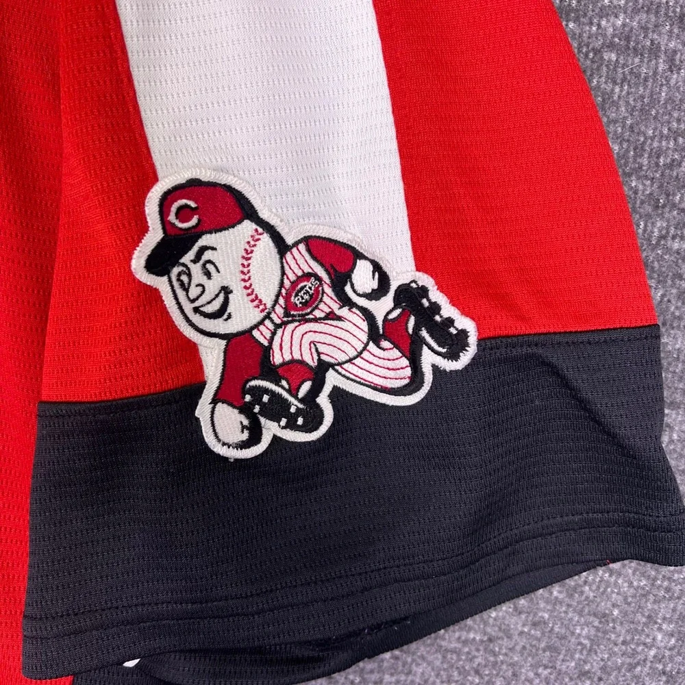 Majestic Cincinnati Reds Jersey Mens 2XL Red Colorblock Mr Redlegs MLB Pullover‎